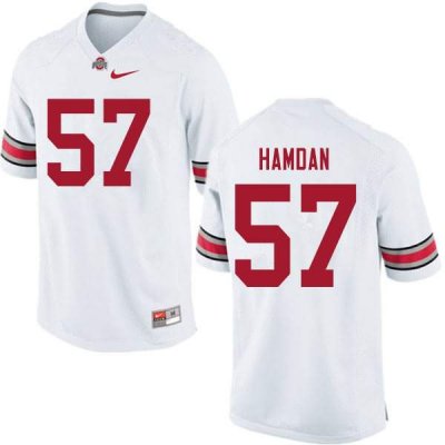 Men's Ohio State Buckeyes #57 Zaid Hamdan White Nike NCAA College Football Jersey Version AJJ2744EL
